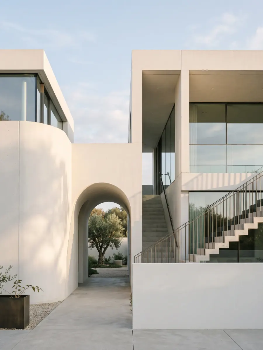 Modern architecture with clean lines