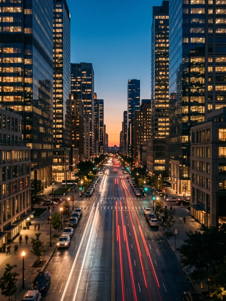 City skyline in daylight